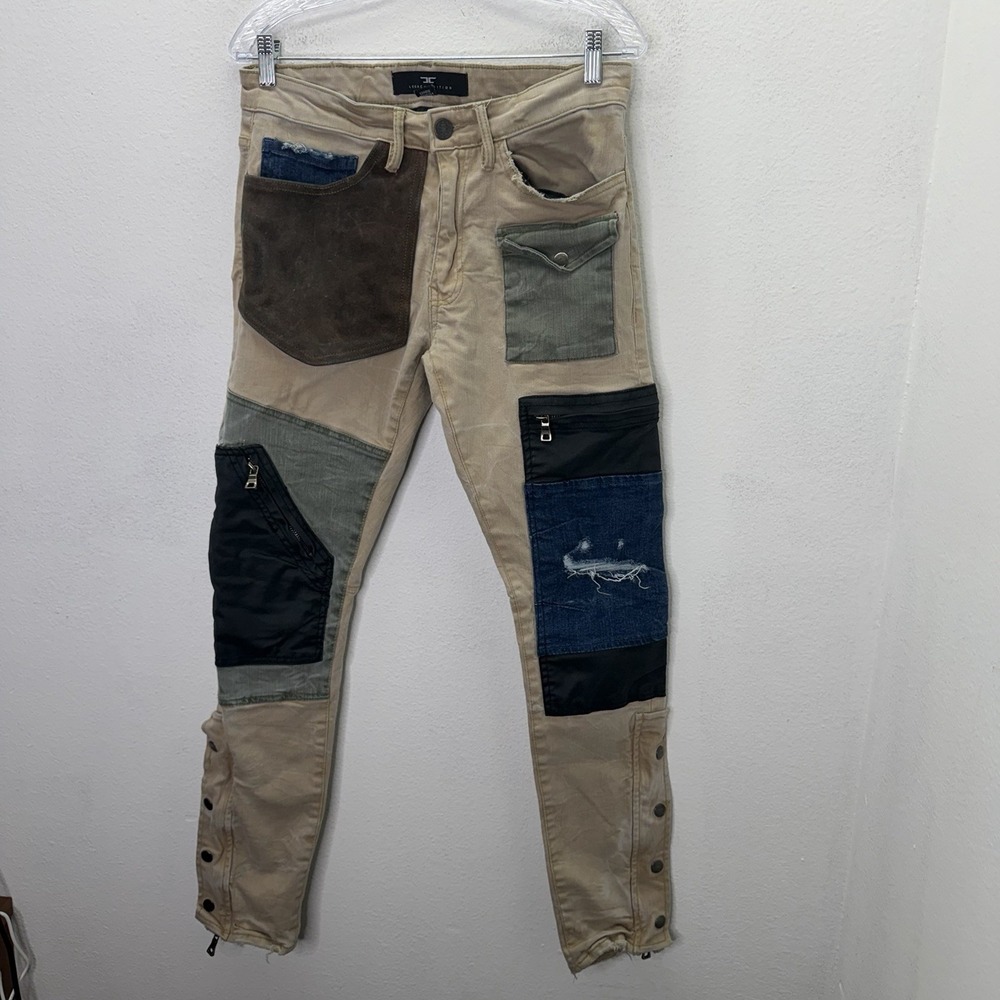 Jordan Craig Legacy Edition Ross Khaki Patchwork Utility Pants Mens 30x32 Slim